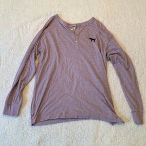 PINK button down long sleeved tee